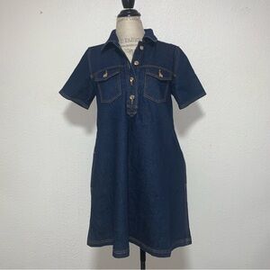 Loft Denim Mini Pocket Dress